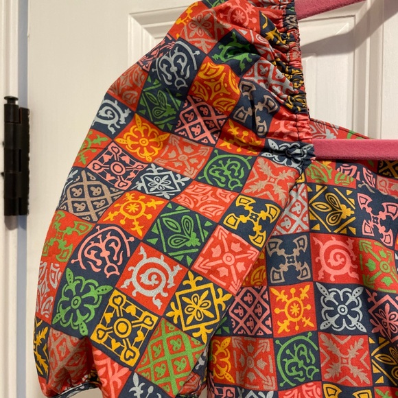 Coco Shop Short-Sleeve Maxi Dress in Navy Checkerboard - Picture 6 of 9